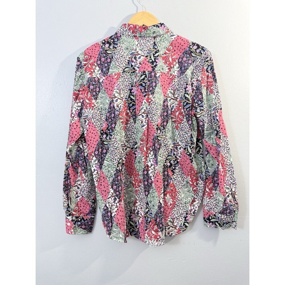 LOFT patchwork floral print button-down shirt. Si… - image 3